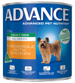 Advance Adult All Breed, Casserole with Chicken 700g x 12 Cans Tray|
