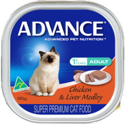 Advance-Adult-Cat-Chicken-&-Liver-Medley-85g-x-7-Trays-Box|