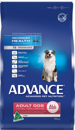 Advance Adult Total Wellbeing All Breed, Lamb & Rice 15kg|