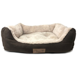 Allpet Plush Bed Rectangle Brown Small|