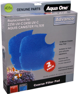 Aqua One Coarse Filter Pad 2250UVC/2450UVC Advance & 2700UVC Nautilus 405s 2pk|
