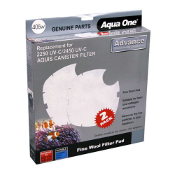 Aqua One Fine Wool Filter Pad 2250 UVC/2450 UVC Aquis Canister Filter 405w 2Pk|