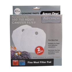 Aqua One Fine Wool Filter Pad 550/750 Aquis Canister Filter 401w 2Pk|