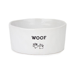 Barkley & Bella Ceramic WOOF Dog Bowl Large|