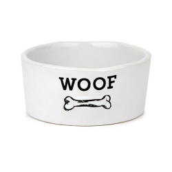 Barkley & Bella Ceramic WOOF Dog Bowl Small|