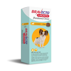 Bravecto 1 MONTH Flea & Tick CHEWABLE Tablet for Very Small Dogs 2 to 4.5kg (Yellow) 1 Pack|