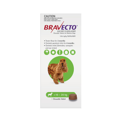 Bravecto Flea & Tick CHEWABLE Tablet for Medium Dogs 10 to 20kg (Green) 1 Pack|