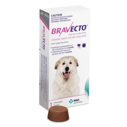 Bravecto Flea & Tick Chewable Tablet for Very Large Dogs 40 to 56kg (Pink) 1 Pack|