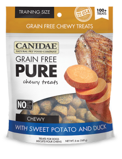 Canidae Grain Free Pure Chewy Treats with Sweet Potato & Duck 169g|