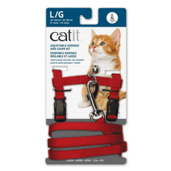 Catit Adjustable Harness & Leash Set Large Red|