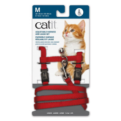Catit Adjustable Harness & Leash Set Medium Red|