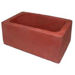 Concrete Dog Bowl Rectangle Terracotta|