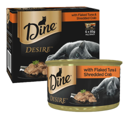 Dine Desire Flaked Tuna with Shredded Crab 6x85g Box|