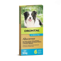 Drontal Allwormer Tablets For Medium Dogs 6 x 10kg Tablets|