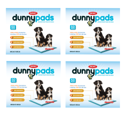 Dunny Pads Anti Slip Puppy Training Pads 50 Pack x 4 BULK BOX BUY|Disposable Puppy Training Pads