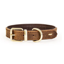 Ezy Dog Oxford Leather Classic Collar Brown Medium|
