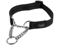 Rogz Obedience Half-Check Collar Fanbelt Large Black|