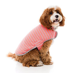 FuzzYard Wrap Vest Fluro Pink with Grey Stripe Size 7|