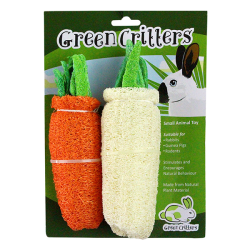 Green Critters Toy LOOFAH TWIN CARROTS|