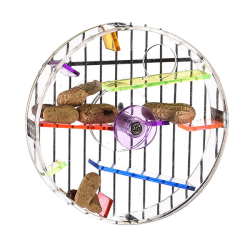Green Parrot Bird Toy CAGE MOUNT FORAGE WHEEL LARGE|