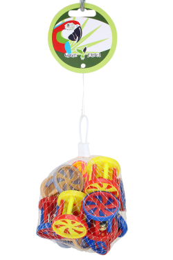 Green Parrot Bird Toy BELL ROLLERS 10 PACK|