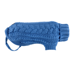 Huskimo French Knit Dog Jumper Indigo Blue 22cm|