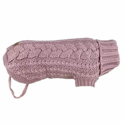 Huskimo French Knit Dog Jumper Rose Pink 33cm|