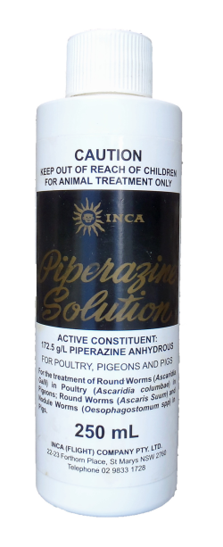 Inca Poultry Wormer Piperazine Solution 500mL|