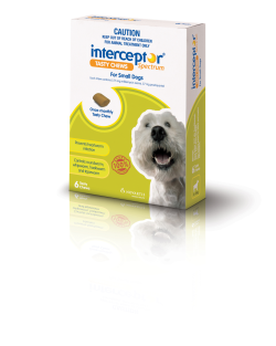 Interceptor Spectrum Chews for Dogs 4 to 11kg (Green) 6 Pack|
