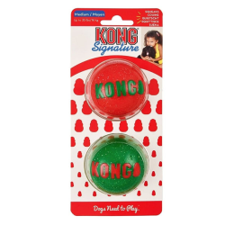 KONG Holiday Signature Balls Medium 2 Pack|