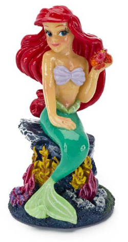 Little Mermaid Ariel Sitting on Rock Holding Sebastian Large Resin Ornament|