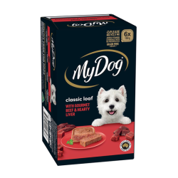 My Dog Classic Loaf Gourmet Beef & Liver 100g x 6 Trays Box|