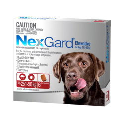NexGard Chewables for Dogs 25.1-50kg 6 Pack|