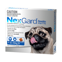 NexGard Chewables for Dogs 4.1-10kg 6 Pack|