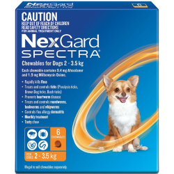 NexGard Spectra Chewables for Dogs Orange 2-3.5kg 6 Pack|