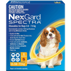NexGard Spectra Chewables for Dogs Yellow 3.6-7.5kg 6 Pack|