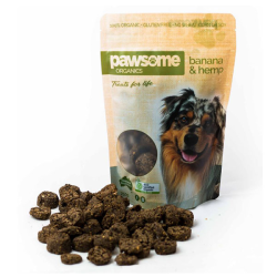 Pawsome Organics Dog Treats Banana & Hemp 200g|