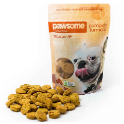 Pawsome Organics Dog Treats Pumpkin & Turmeric 200g|