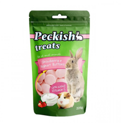 Peckish Treats for Small Animals Yoghurt & Strawberry Buttons 225g|