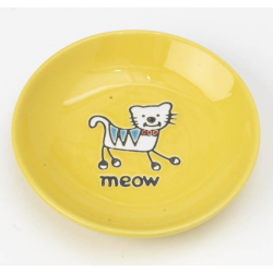 Petrageous Silly Kitty Saucer Yellow|