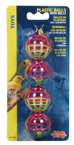 Living World Bird Plastic Balls w/Bells|