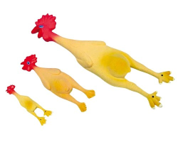 Prestige Pet Squeaky Latex Chicken 15cm|Size difference