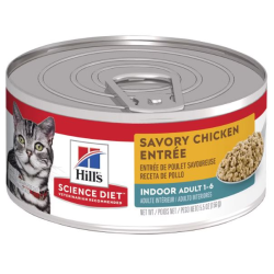 Science Diet Adult Indoor Cat Savory Chicken Entrée 156g Tin|