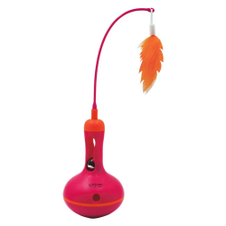 scream-vase-tumbler-treat-toy-dispenser-cat-and-small-dog-toy-pink-orange|