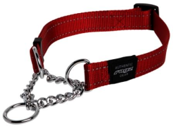 Rogz Obedience Half-Check Collar Snake Medium Red|