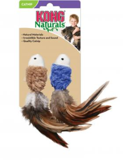 KONG Natural Crinkle Fish w/ Feathers|