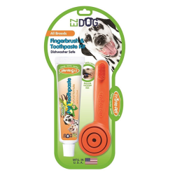 TriplePet EZDOG Pet Fingerbrush & Toothpaste Kit|