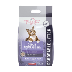 Trouble & Trix Odour Neutralising Lavender Clumping Scoopable Cat Litter 15 Litre|