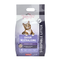 Trouble & Trix Odour Neutralising Lavender Clumping Scoopable Cat Litter 7 Litre|