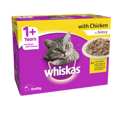 Whiskas Adult Pouches with Chicken in Gravy 12 x 85g Box|